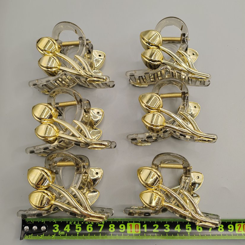 Gold Crisscross Tulip Claw Clip Gold Cross Tulip Hair Claw Clip