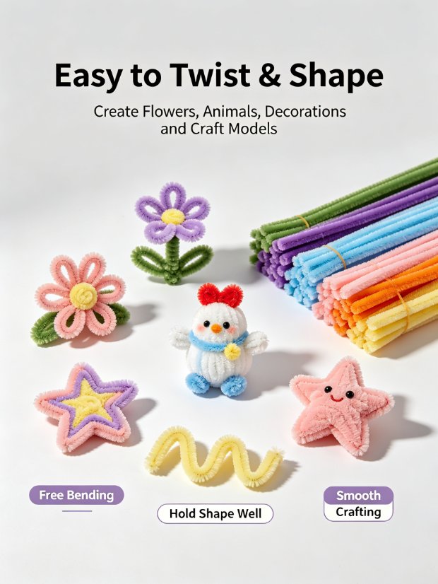 DIY Craft Materials Chenille Stems (Pipe Cleaners)