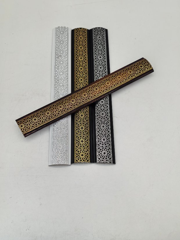 decor line PS Islamic Geometric Pattern Curved Molding, Middle Eastern Gold Foil Frame Trim