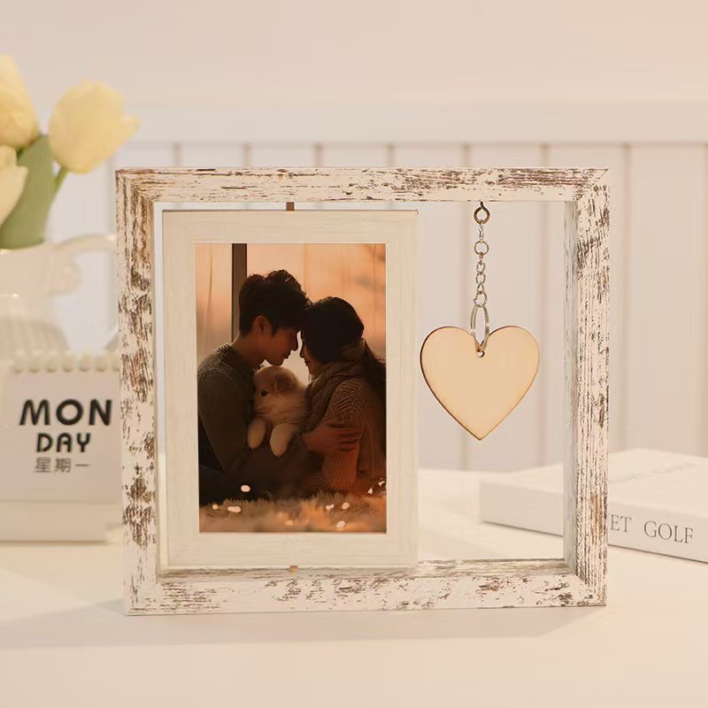 MDF Picture Frames Personalized double-sided rotating photo frame