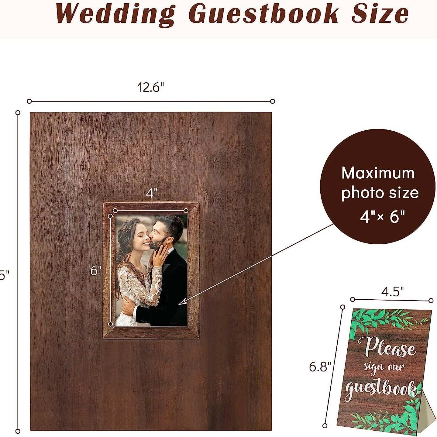 Wedding Sign-in Bride and Groom Souvenir Wall Hanging Wooden Signature Frame Wedding