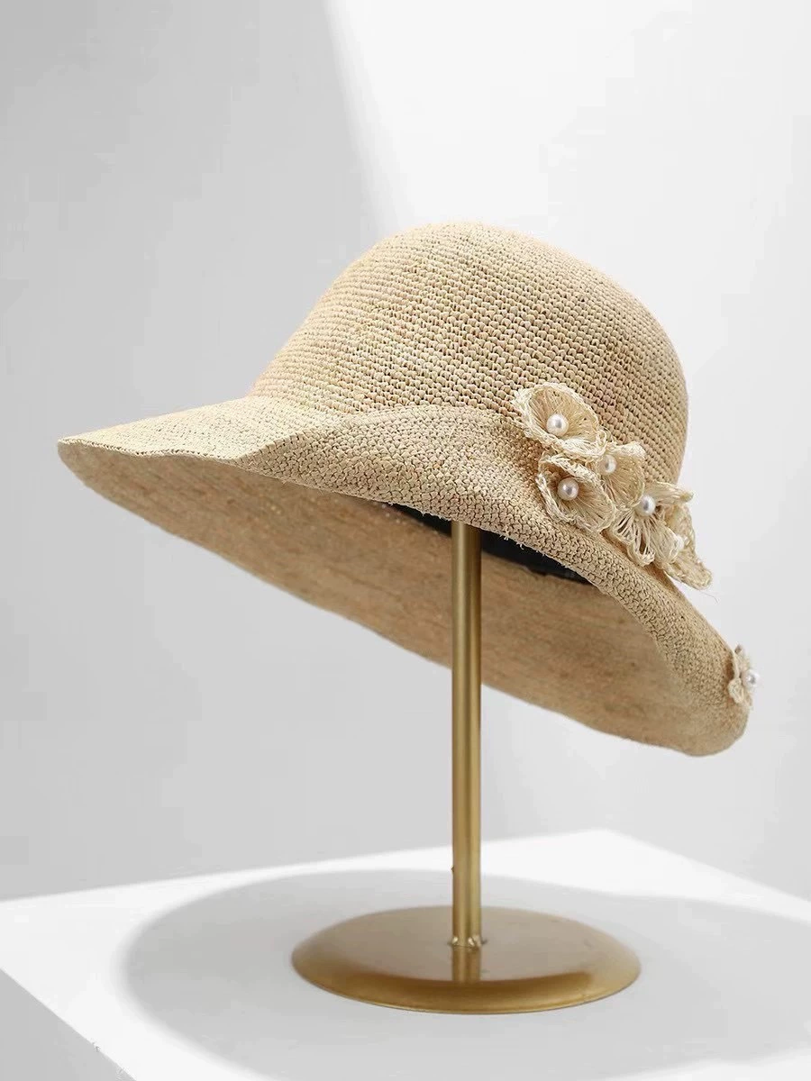 Raffia Hat Raffia Floral Bucket Hat
