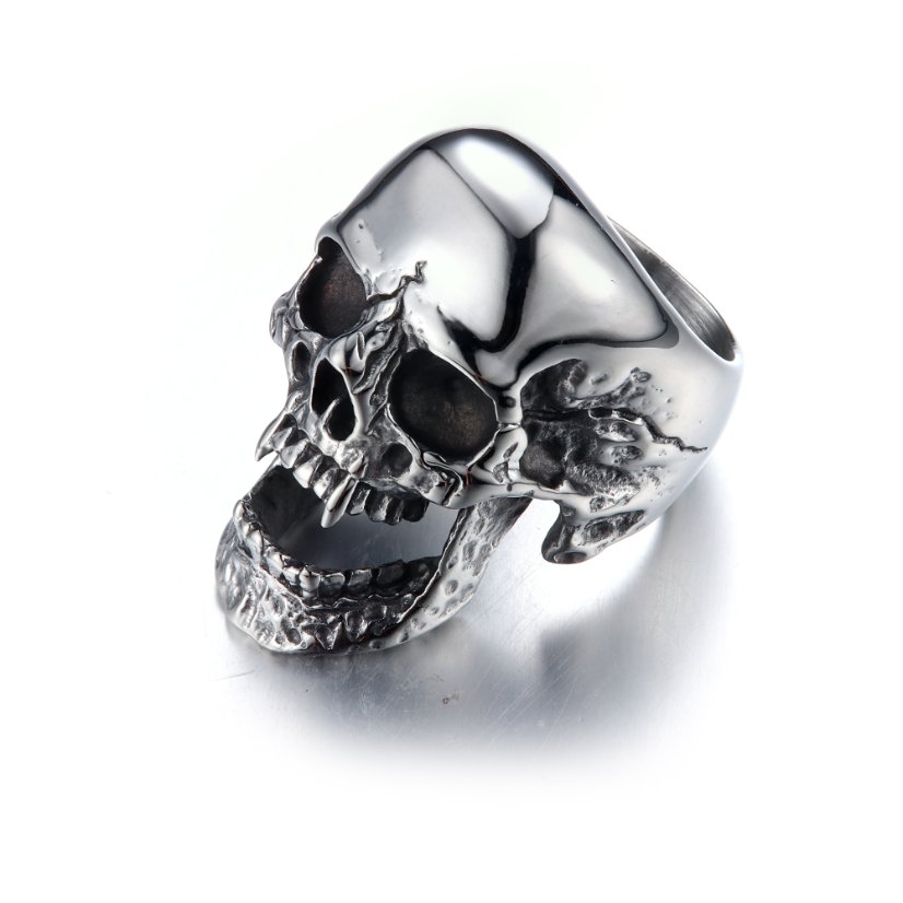 Rings Roaring Stainless Steel Skull Ring