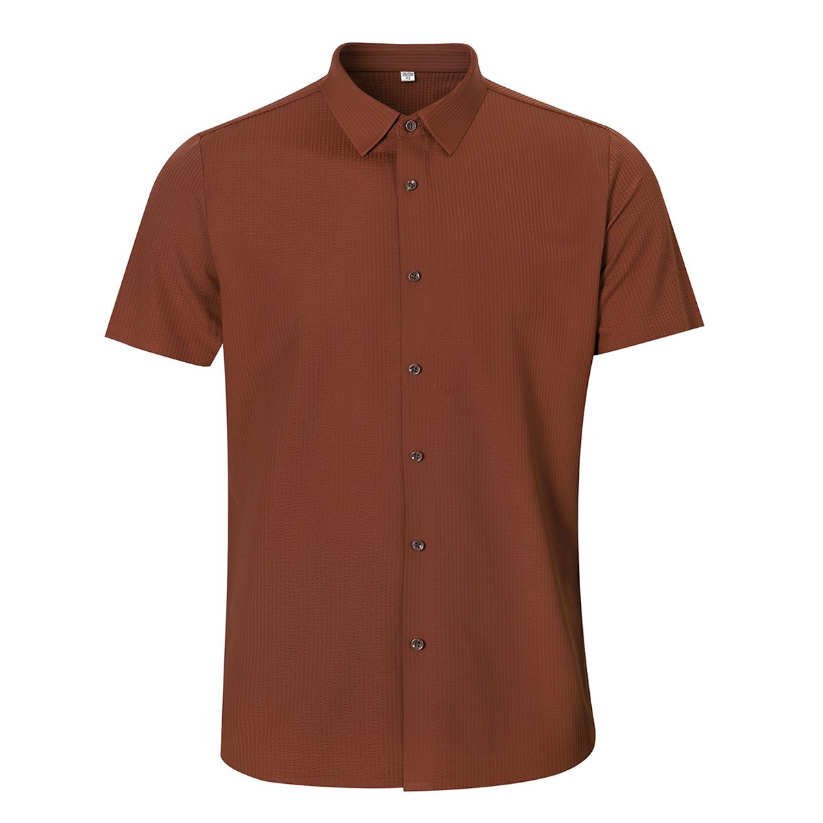 Sports Shirt Rust Waffle Knit Shirt