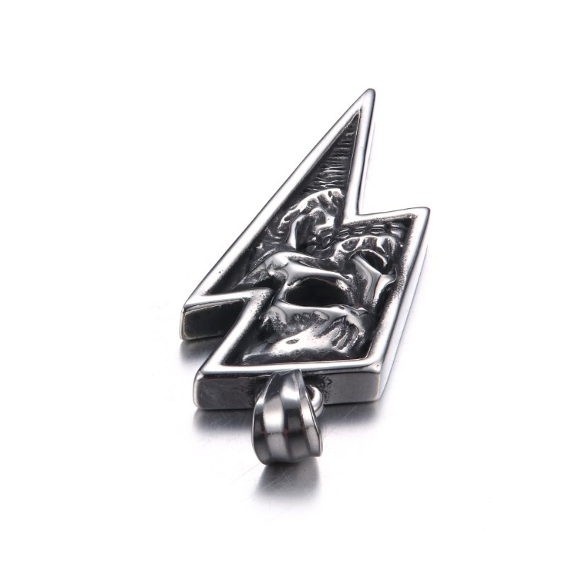 Pendants Vintage Lightning Bolt Skull Stainless Steel Pendant