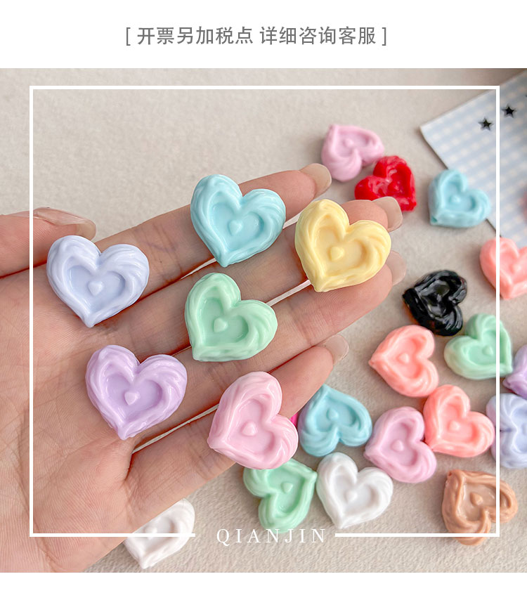 Solid Color Acrylic Beads Cookie love beads