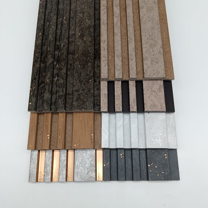 fluted wall panel PS 3-Groove Interlocking Fluted Wall Panel, Stone & Wood Grain Slat Board