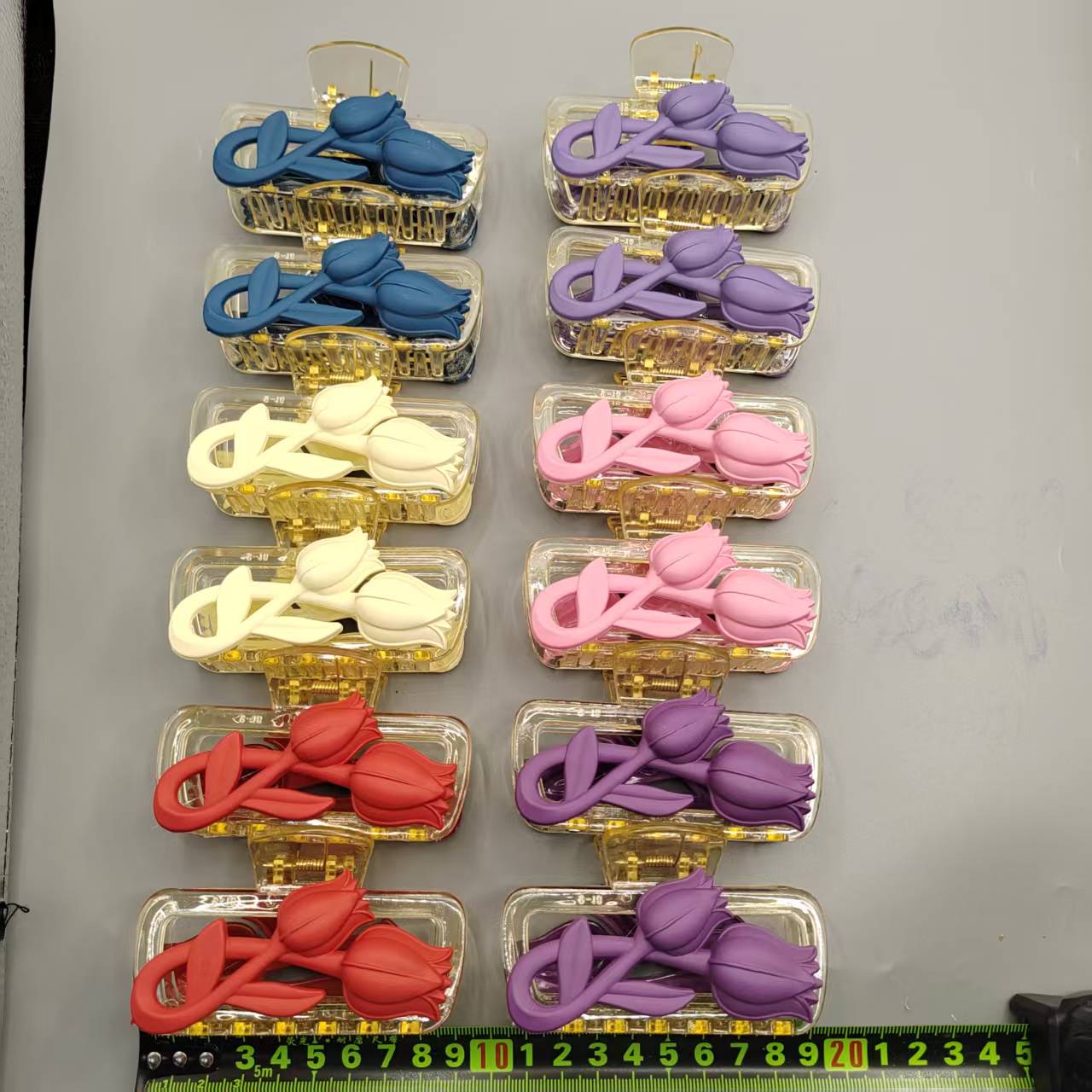 Bright-colored double-flower series claw clip Bright Six-Color Double-Flower Hair Claw Clip