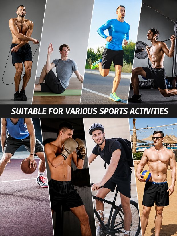 legging-shorts-capri-pant Men's Sauna Shorts - Heat Trapping 2-in-1 Double Layer - Sauna Suit Bottom - Compression Training Gym Athletic Shorts