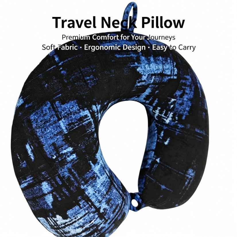 U-shaped pillow Blue & Black Tie-Dye Memory Foam U-Shaped Pillow