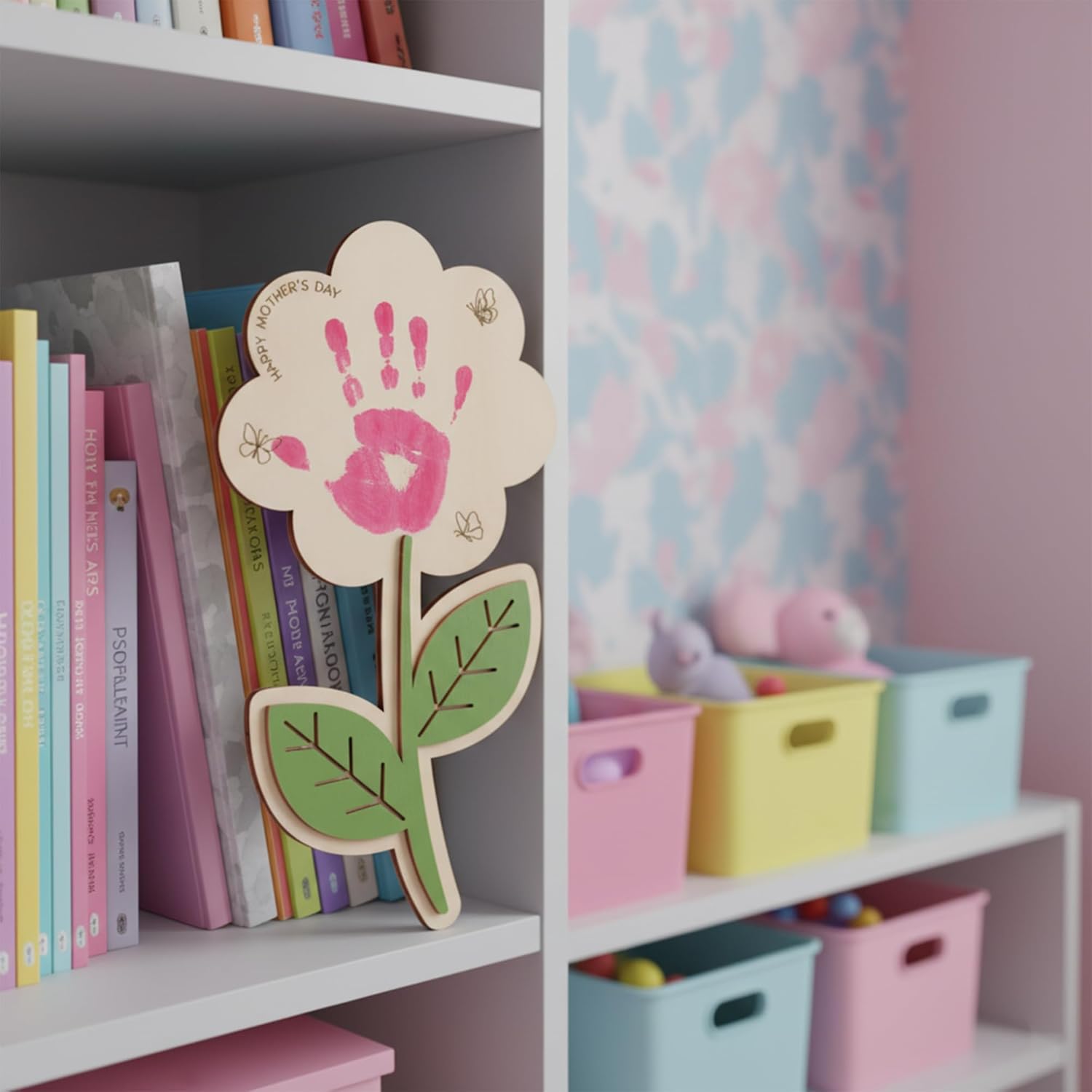 Holidays, gifts Mother's Day Craft Art Handprint Wooden Rose
