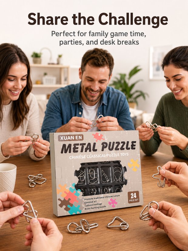 Puzzle Lock Metal Unlock Puzzle 24-in-1 Set