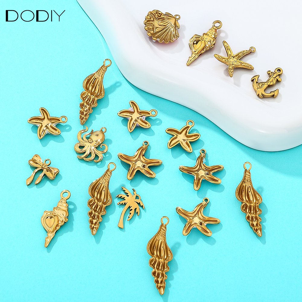 Charms DODY Ocean Enamel Charms | 316L Stainless Steel 18K PVD Gold DIY Jewelry Pendants