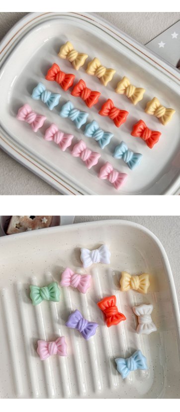 Solid Color Acrylic Beads bow beads-559