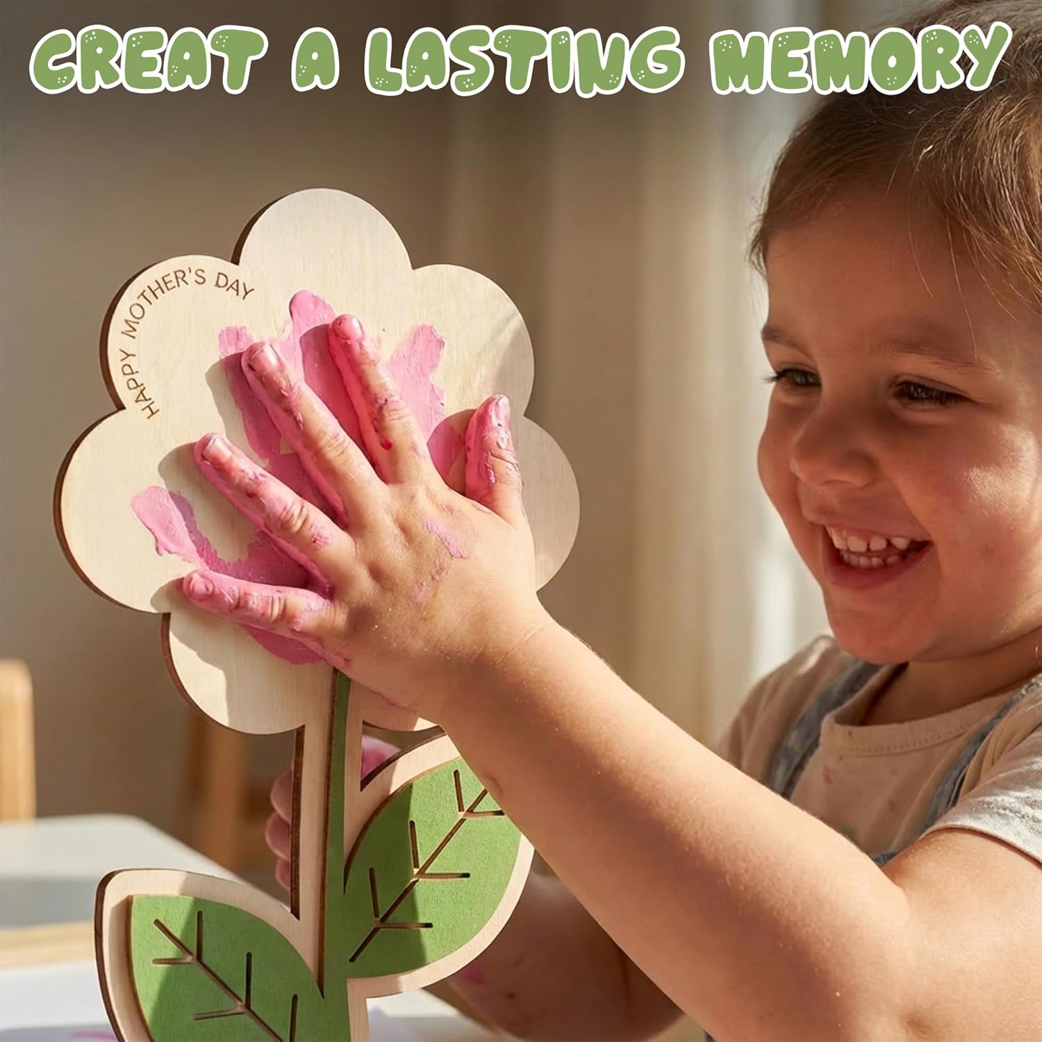 Holidays, gifts Mother's Day Craft Art Handprint Wooden Rose