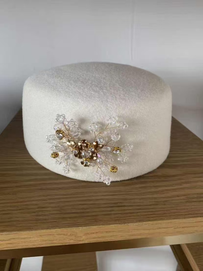 Felt Hat YL26-H-129 Crystal Flower