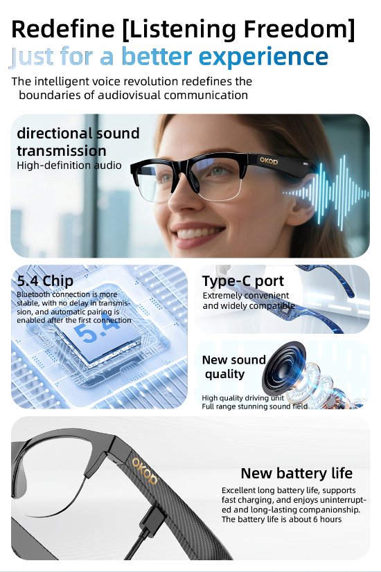 Smart glasses KP-Y105 Smart Bluetooth Glasses