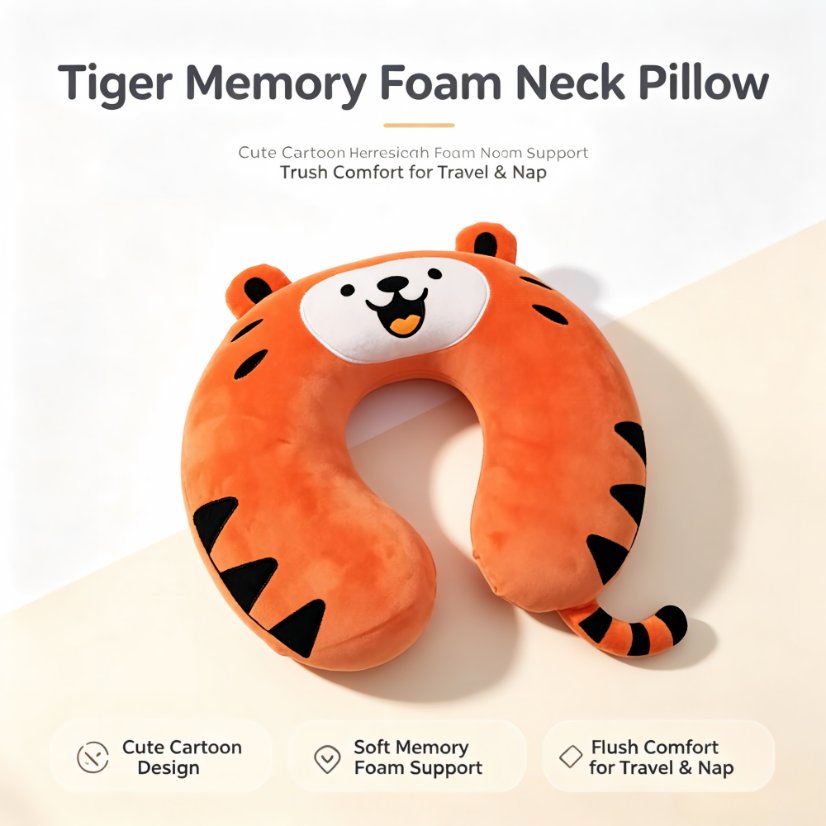 U-shaped pillow Cartoon Tiger Memory Foam U-Shaped Pillow