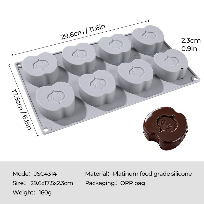 Hot Factory Pineapple Pear Cherry Mango Verrhoa Carambola Peach Shape LFGB Reusable Fruit Mold Silicone Mousse Cake Mould