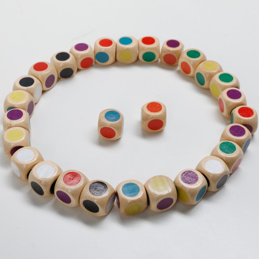 Wooden Loose Beads Rounded Wooden Dice Cubes