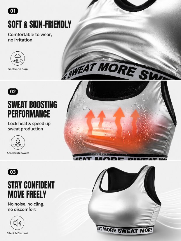 vest-top-tshirt-jacket-bra-tank Women's Sauna Racerback Sports Bras - Waist Trainer Vest High Impact Workout Gym Activewear Bra