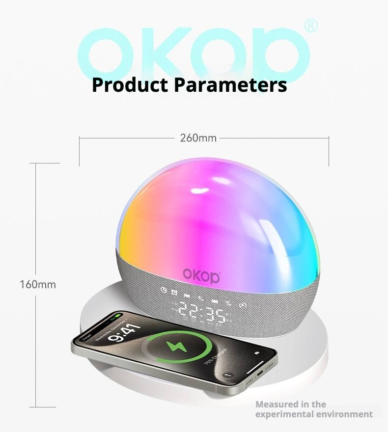 Wireless Charging Bluetooth Speaker KP-818 Wireless Charging Clock Bluetooth Speaker
