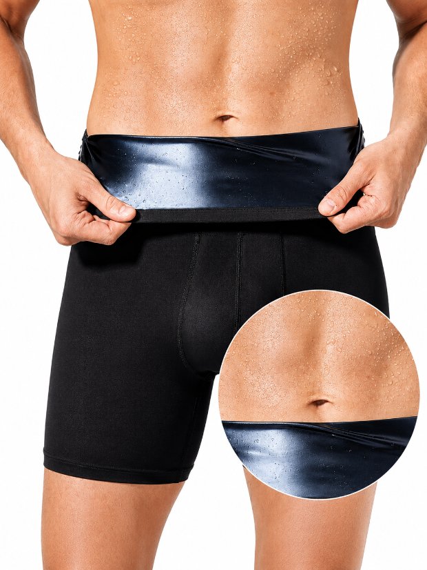 legging-shorts-capri-pant Sauna Short Pants for Men Sweat Sauna Suit Compression shorts Tummy Control Shapewear High Waisted