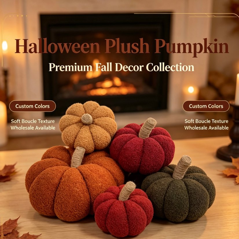 Fabric pumpkin ornament Teddy Fleece Fabric Pumpkin