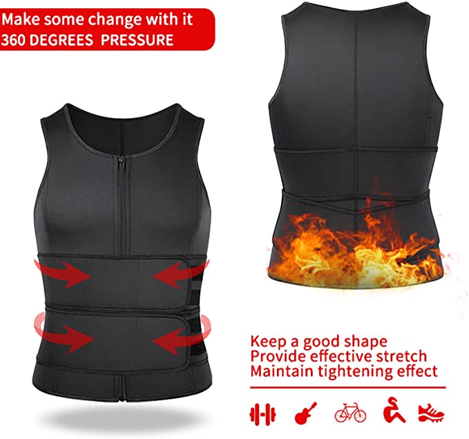 Waist Trainer Men's double-belted vest