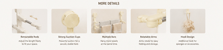 No-Drill Towel Rack Retractable Towel Rack