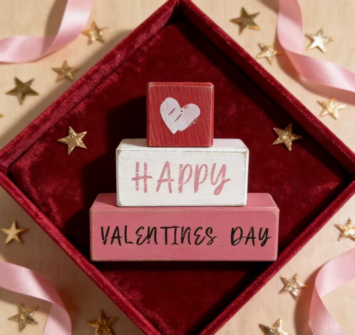 Holidays, gifts Wooden Block Ornament Valentine's Day Romantic Limited Edition