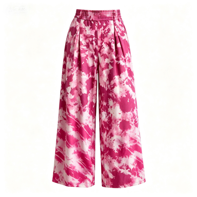 Outdoor Casual Women's Printed High-Waist Wide-Leg Pants
