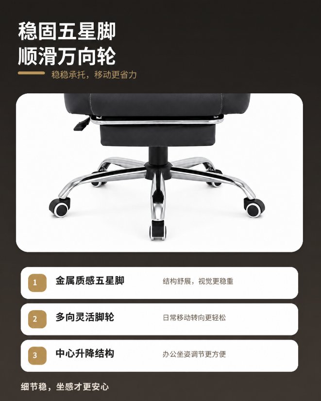 Office Chairs Adjustable Reclining Office Chair with Footrest