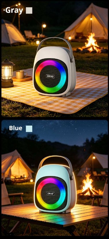 Portable Outdoor Bluetooth Speaker KP-857 Mini Portable Outdoor Wireless Bluetooth Speaker with RGB Ambient Light