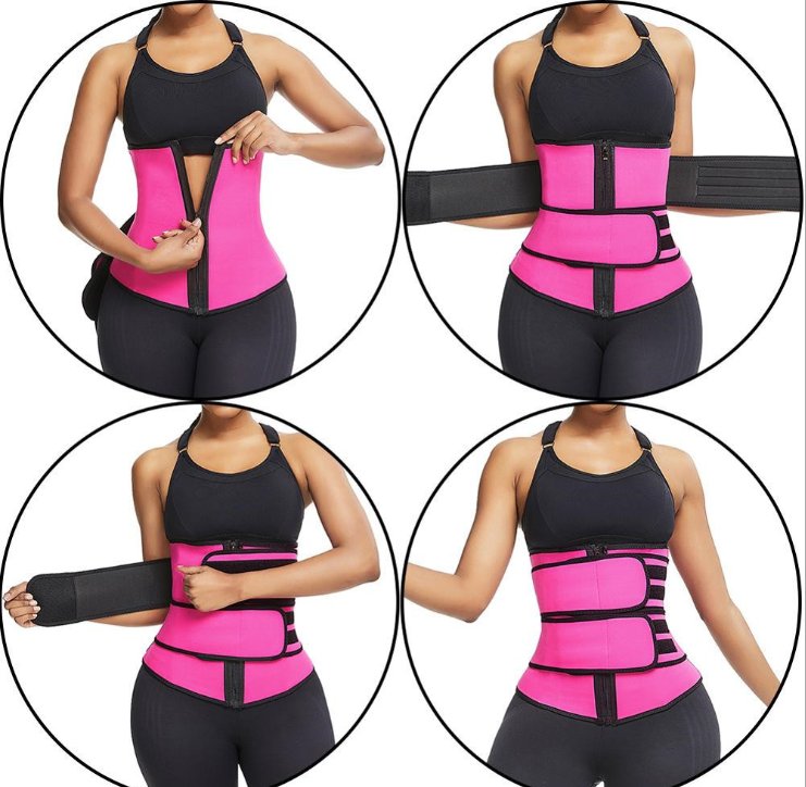 Waist Trainer Black double-waist belt