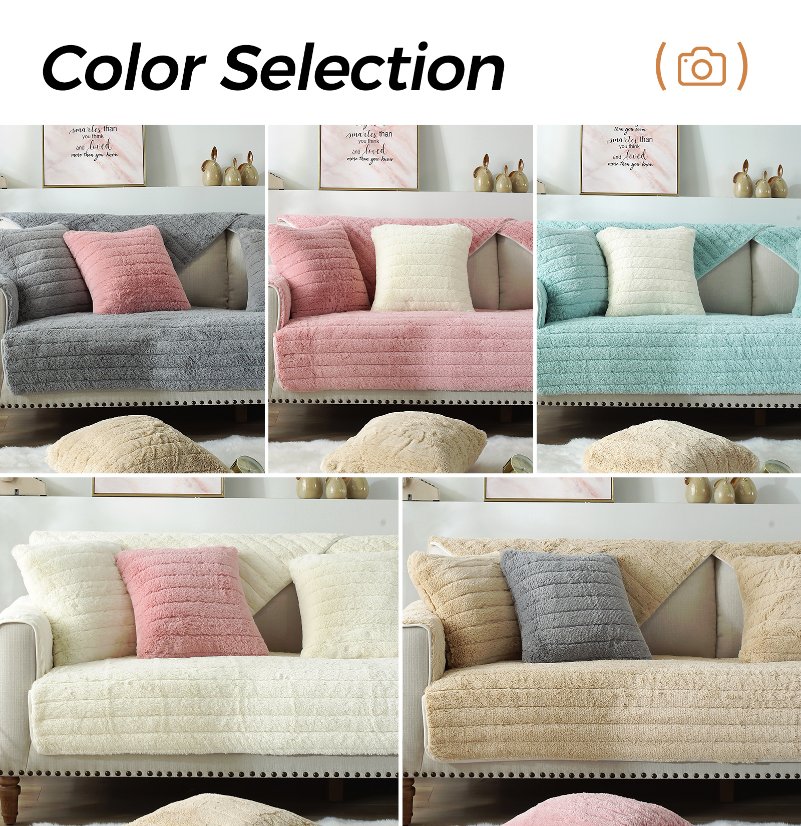 Plush sofa cushion Straight Stripe Long Plush Sofa Cushion
