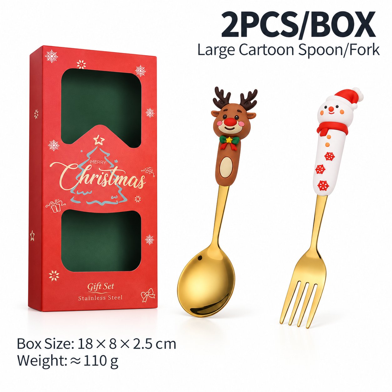 Christmas Tableware Stainless Steel Creative Christmas-Style Cutlery Gift Box Set