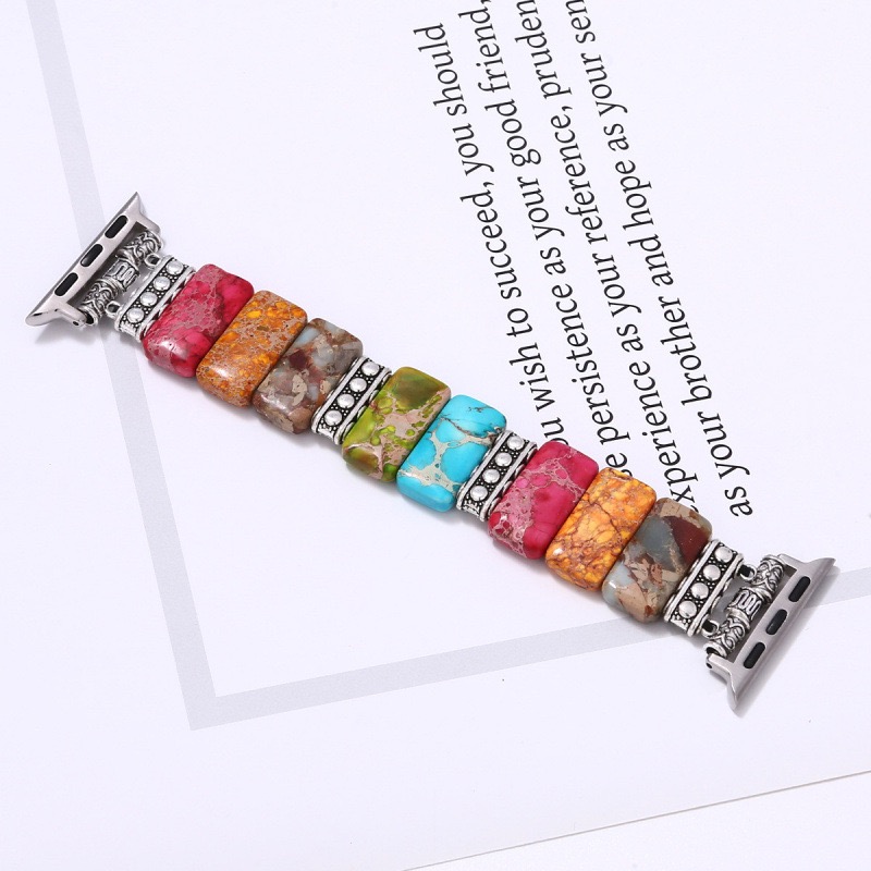 Watch strap Turquoise Beaded Elastic Strap for Apple Watch Series 9/8/7/6/5/4/SE