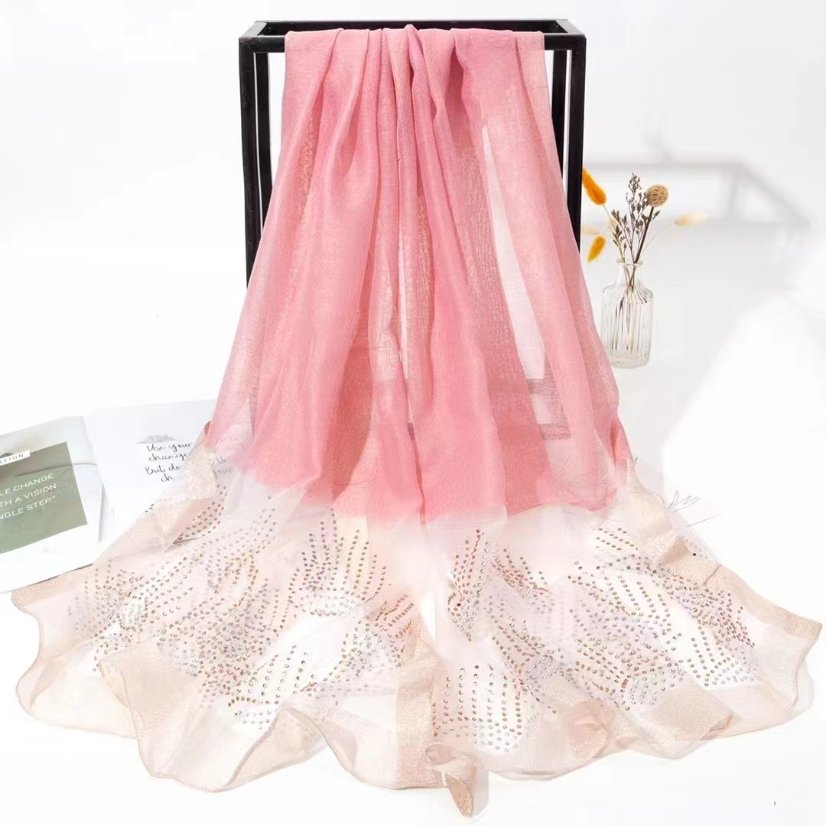 Rhinestone Long Scarves Paisley Rhinestone Lightweight Long Scarf
