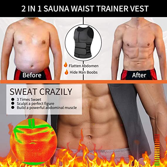 Waist Trainer Men's double-belted vest