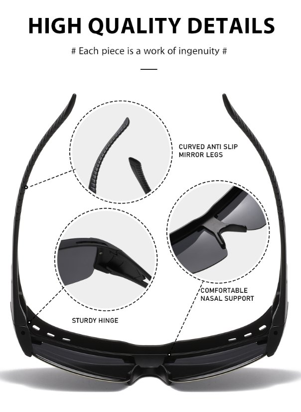 Sports Sunglasses 3538 Polarized Photochromic Clip-on Set