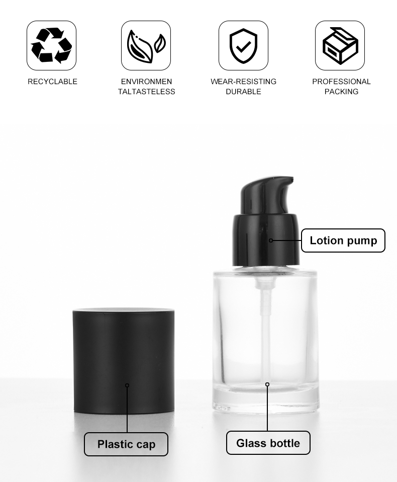 base de maquillaje líquida 30ml / 10ml Glass Bottle for Foundation – Customizable Colors