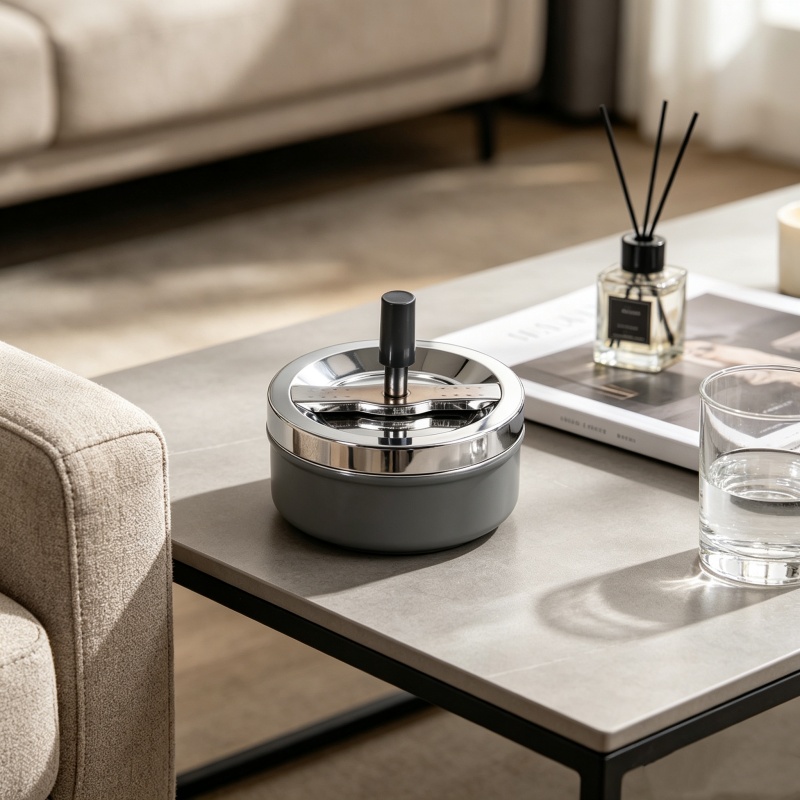 Ashtrays Rot‑ashtray operated by finger pressing and twisting
