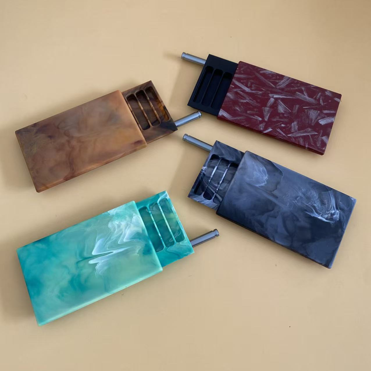 Slide-Case Storage Stone‑Texture Sliding Storage Box