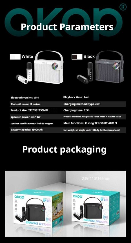 Karaoke Speaker System KP-K09 Wireless Bluetooth Karaoke Microphone and Speaker