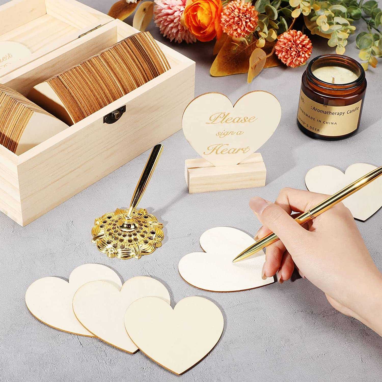 Wedding Supplies 80 Heart-shaped Gifts Festive Creative Wooden Message Box