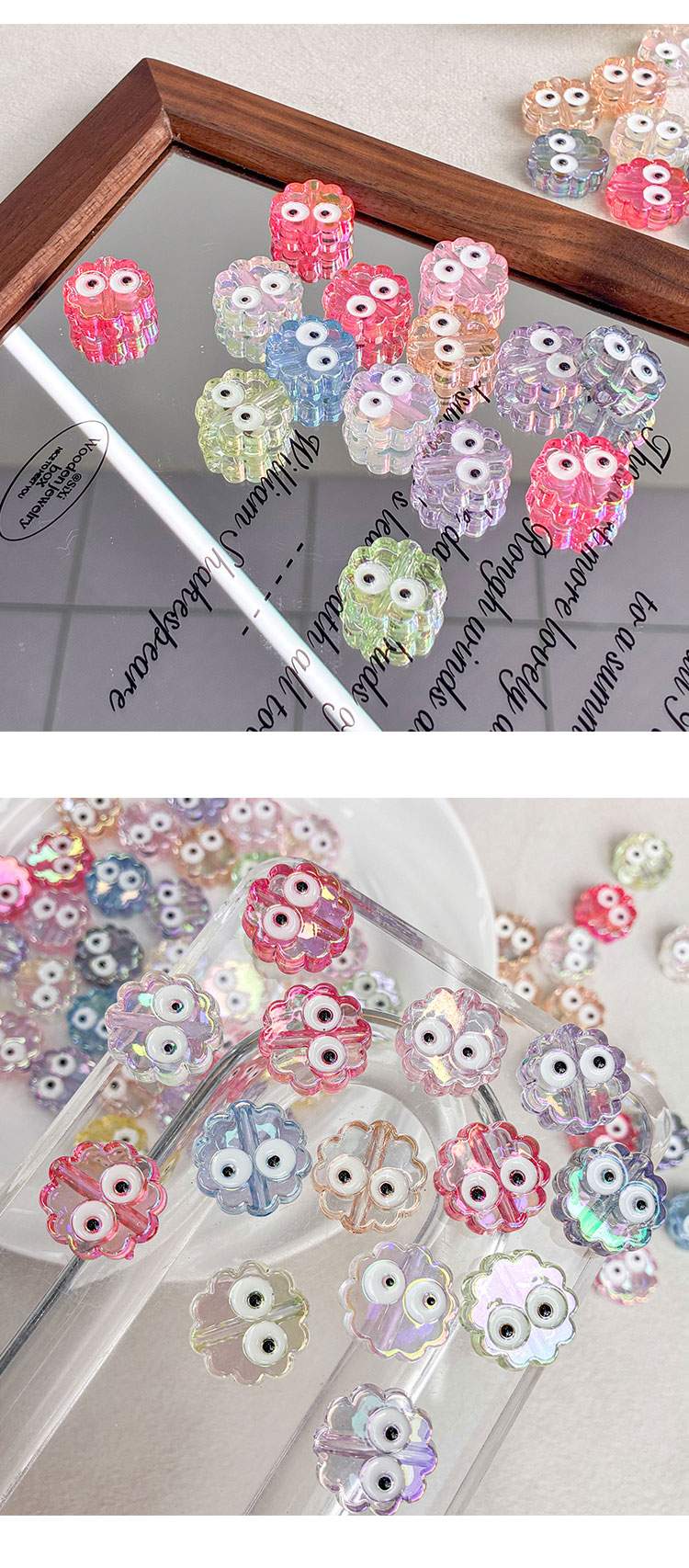 High-Quality UV Beads Transparent and colorful coal ball biscuit beads