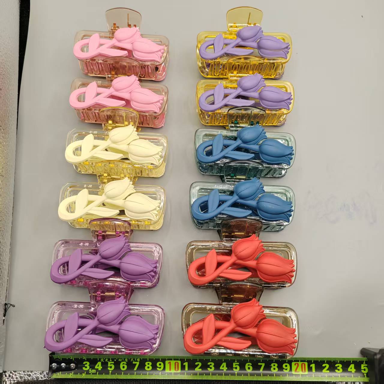 Bright-colored double-flower series claw clip Bright Six-Color Double-Flower Hair Claw Clip
