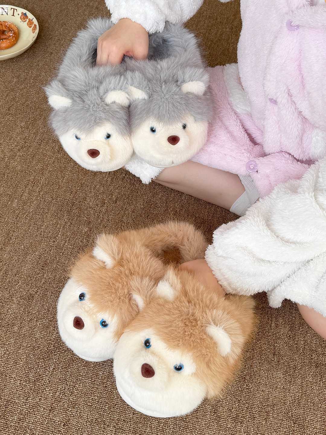 Women's Shoes Cartoon dog cotton slippers