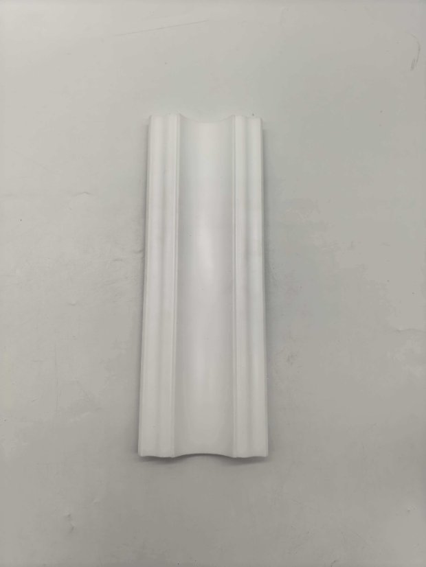 cornice PS Double Vertical Rib Wide Curved Recessed Wall Panel, Minimalist White 3D Decorative Slat